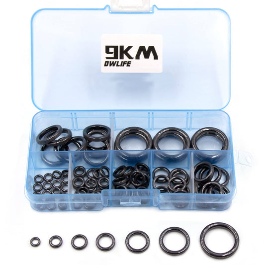 9KM DWLIFE Fishing Rod Repair Ceramic Guide Ring Replacement Kit 14 Sizes 0.13in to 1.86in