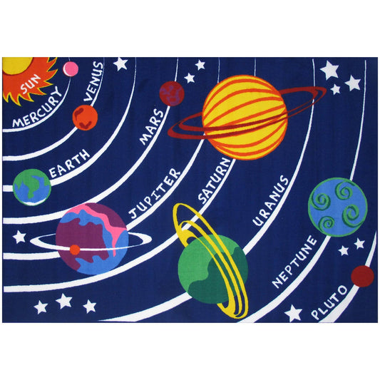 Fun Rugs Childrens Fun Time Collection, Solar System Blue 19 x 29