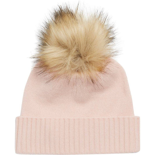 NORDSTROM RACK Faux Fur Cashmere Pompom Beanie