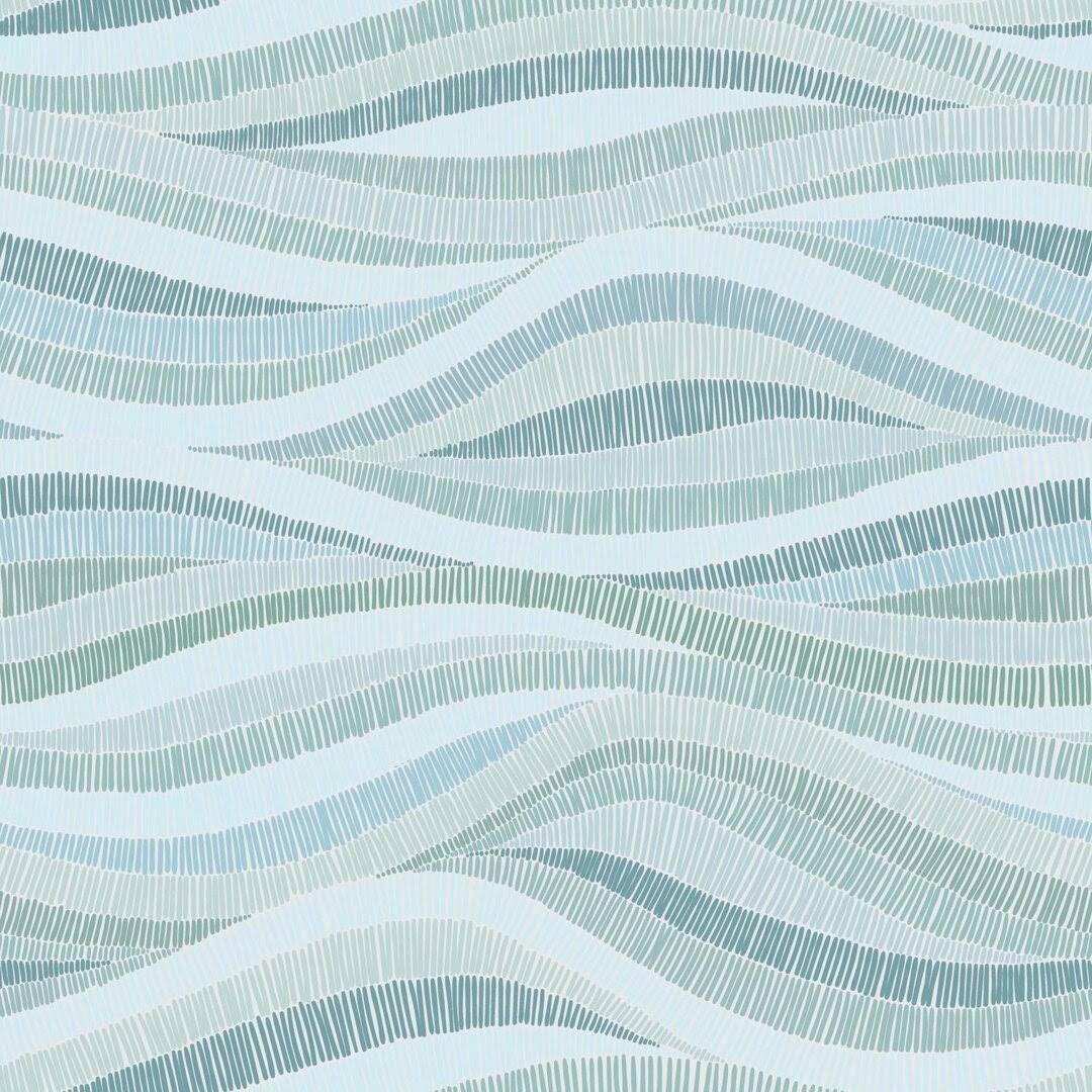 Mosaic Waves 18.86 L x 18 W Peel and Stick Wallpaper Roll Latitude Run