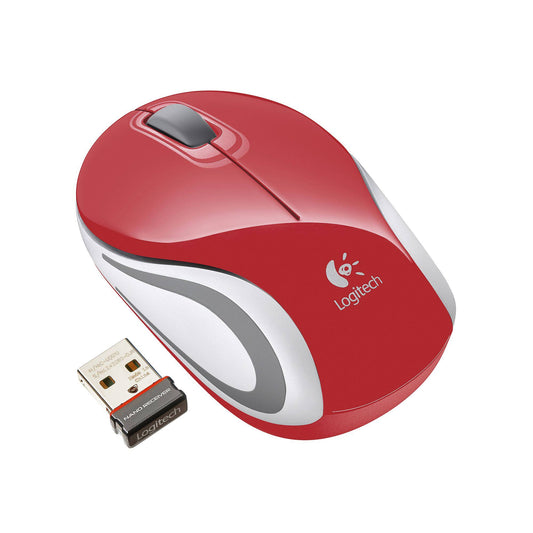 Logitech M187 Wireless Mini Mouse - Red