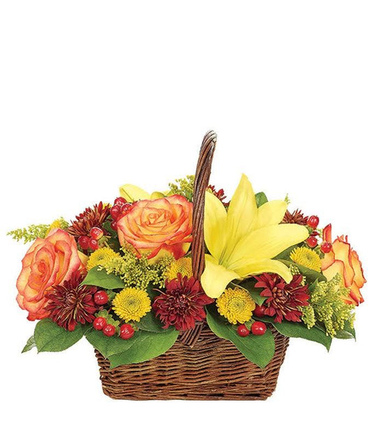 Flowers - Fall Harvest Woven Basket - Regular