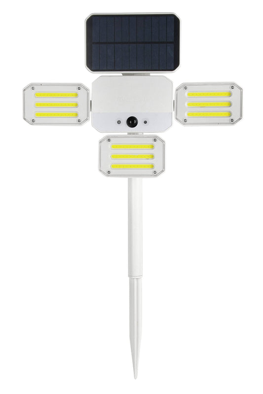 Bell & Howell Bionic Floodlight - Solar Powered & Motion Activated - White