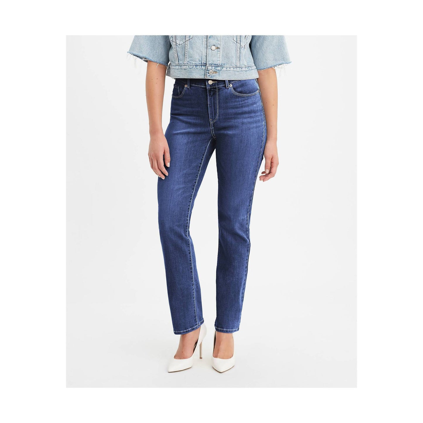 Levis Womens Classic Straight-Leg Jeans - Lapis Dark Horse