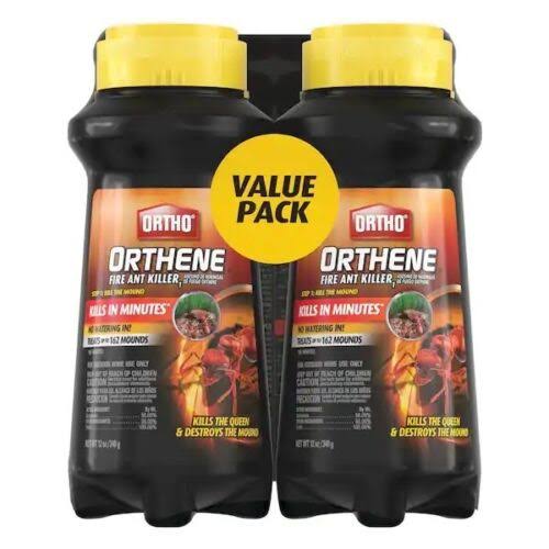 Ortho 0282210 Orthene Fire Ant Killer, Powder, Home Lawns, Near Ornamental Plants, 12 oz Bottle