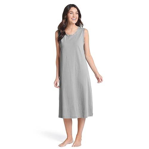 Jockey Womens Everyday Essentials 100% Cotton Tank Sleep Dress, Size: XL, Black