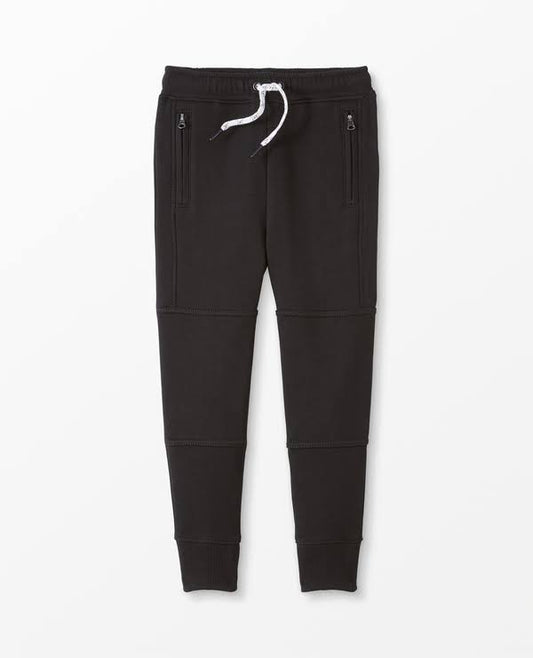 Kids Boys Hanna Andersson Black Double Knee Slim Sweatpants