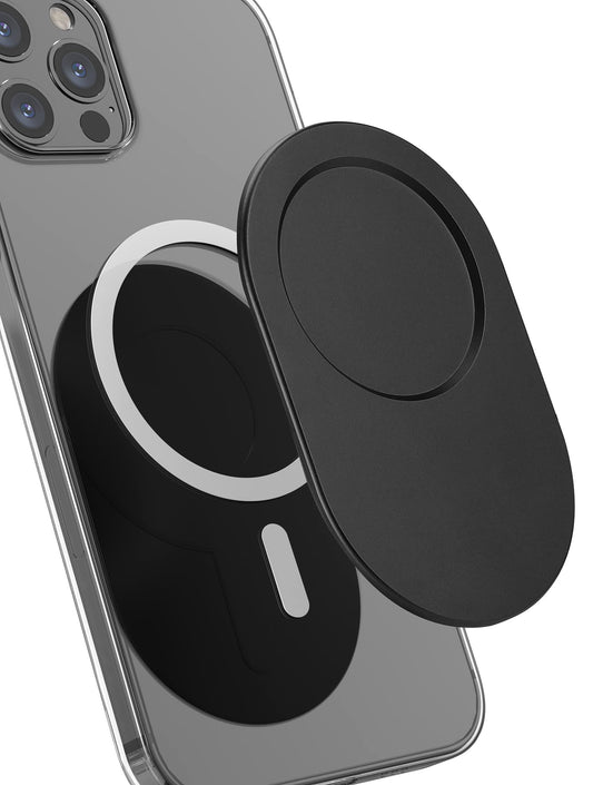 metisinno Magnetic Base for PopSocket Phone Grips and iPhone MagSafe Cases, Black