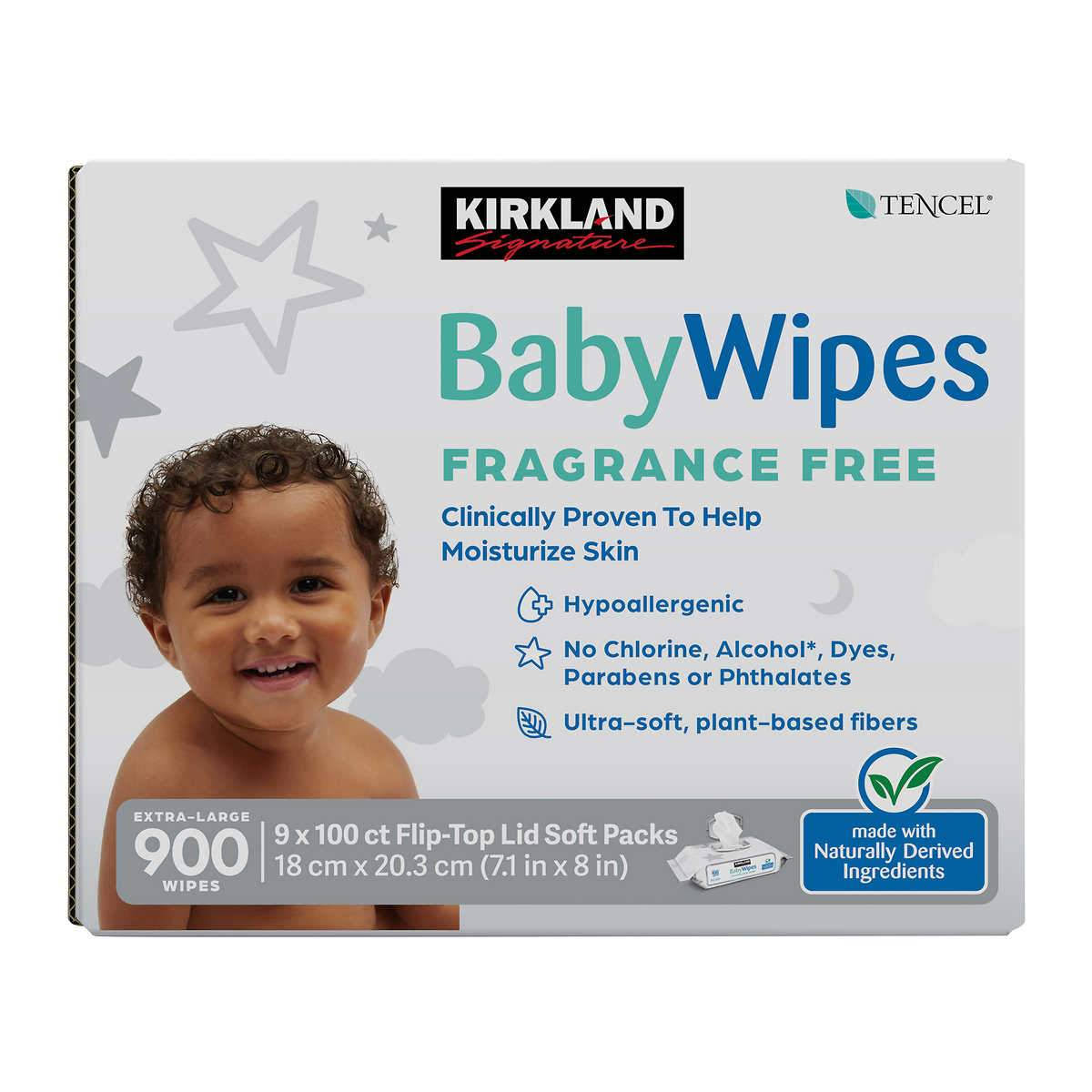 Kirkland Signature Baby Wipes Fragrance Free, 900 Count