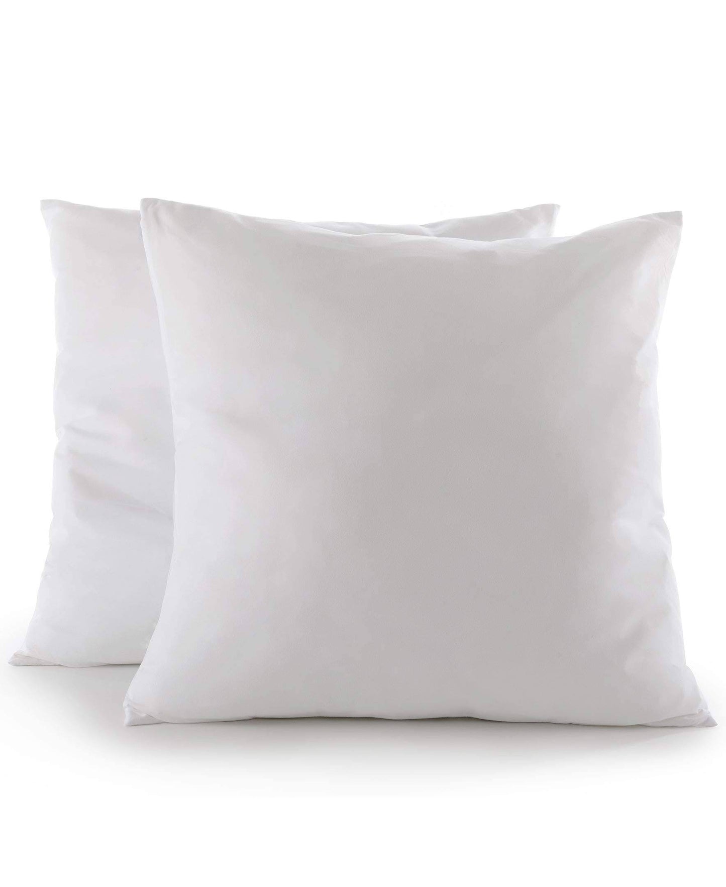 Cheer Collection Set of 2 Decorative White Square Accent Throw Pillows and Insert for Couch Sofa Bed, Includes Zippered Cover - 16x16