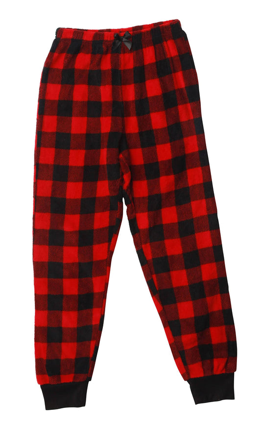 Just Love Buffalo Plaid Girls Pj Pants (Red / Black, Girls 14-16)