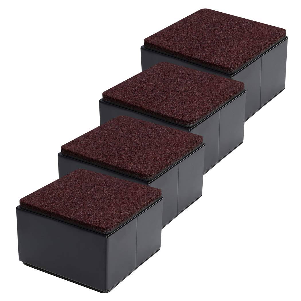 Ezprotekt Bed and Furniture Square Risers, 4 Pack Elevator up to 2 Per Riser and Lifts up to 5,000 LBs