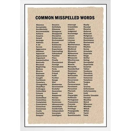 Common Misspelled Words Classroom Spelling Chart Poster Writing Reference Educational Grammar English Class Art