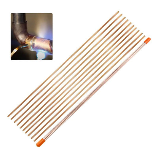 10 Rods Copper Brazing Rod 15.7, Low Temperature Welding Rod, Welding Consumables with Good Liquidity for Welding Refrigerator, Air Conditioner