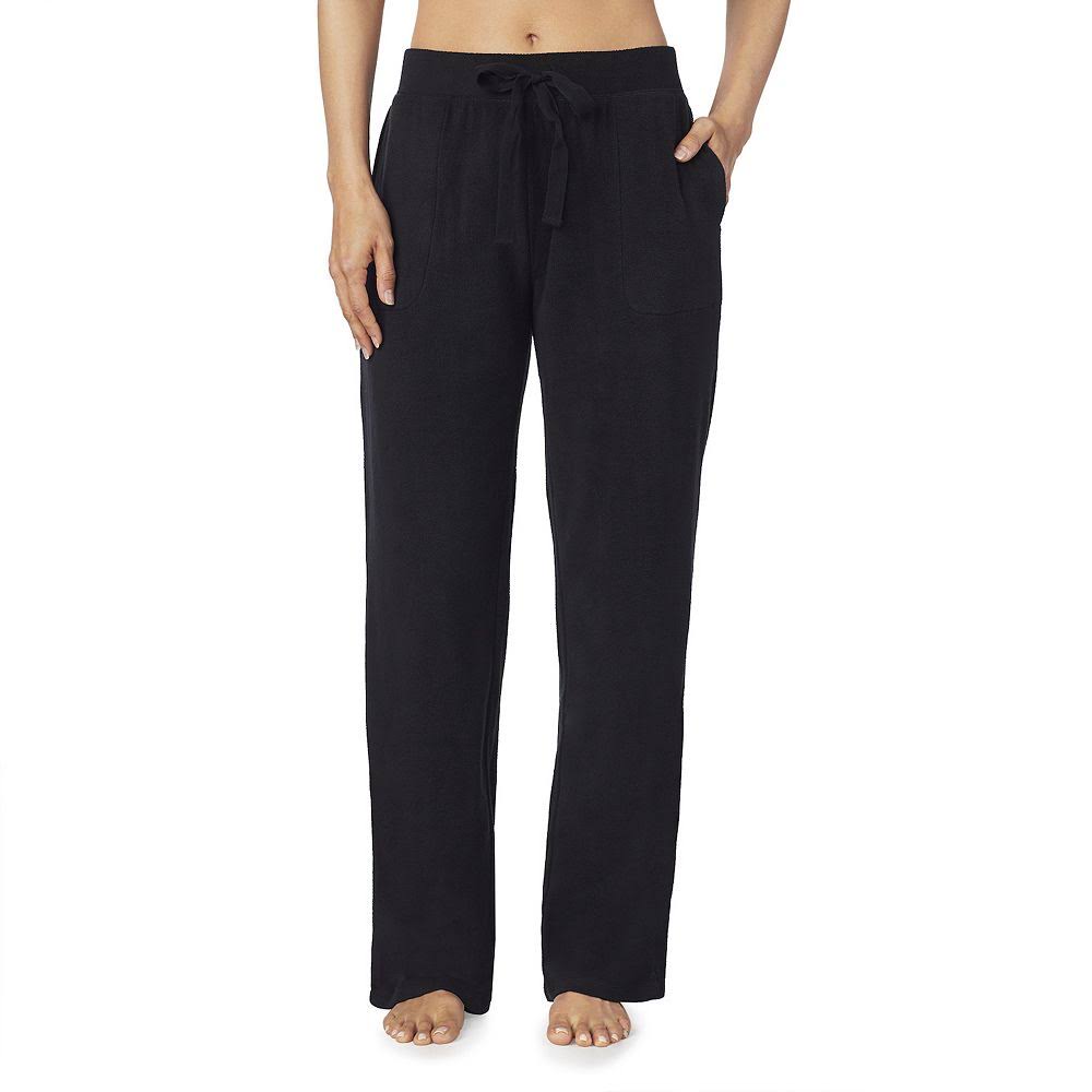 Womens Cuddl Duds Fleecewear with Stretch Drawstring Pant, Size: Small, Black