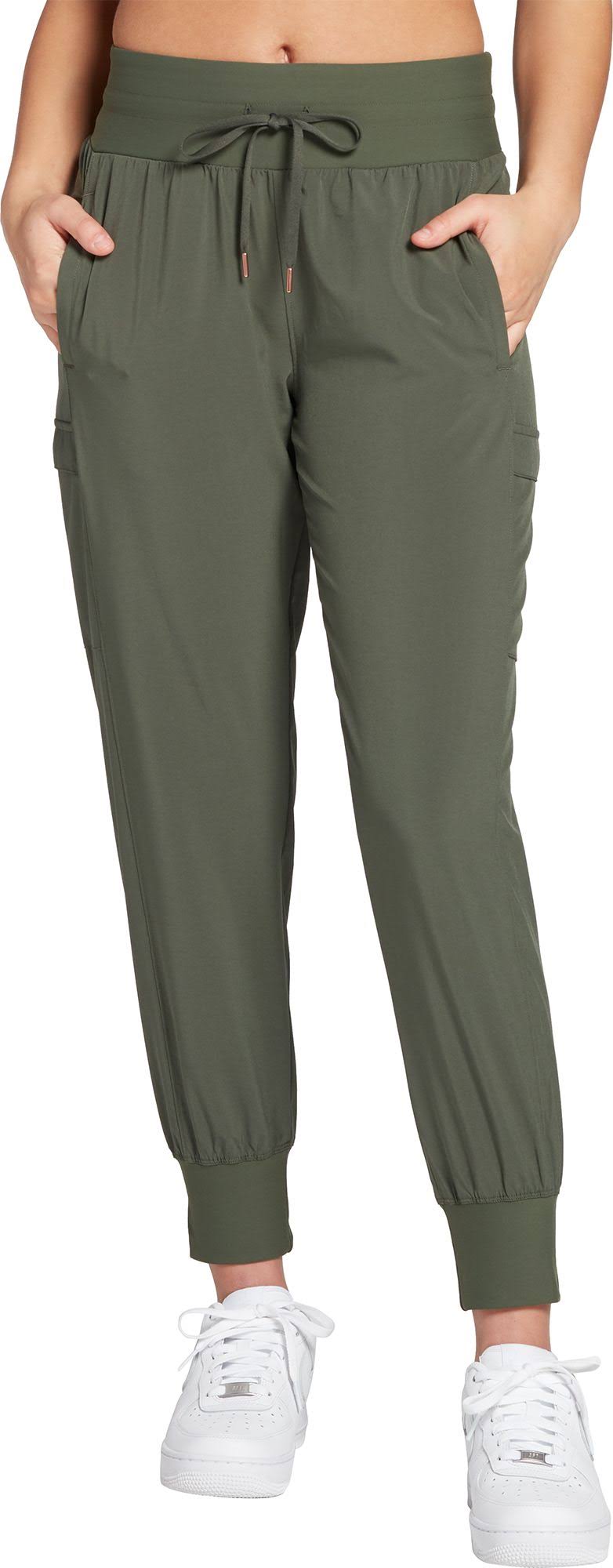 Calia Womens Journey Cargo Pocket Jogger Pants, Large, Olive Moss