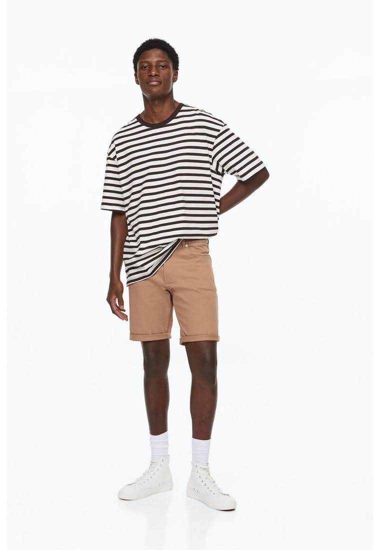 Men H&M Slim Fit Cotton Twill Shorts