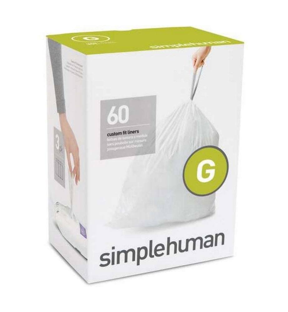 simplehuman Code Q Custom Fit Liners, Trash Bags, 50-65 Liter/13-17 Gallon, 240, Size: One Size