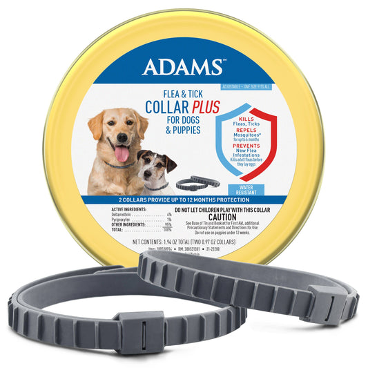 Adams Flea & Tick Collar Plus for Dogs & Puppies