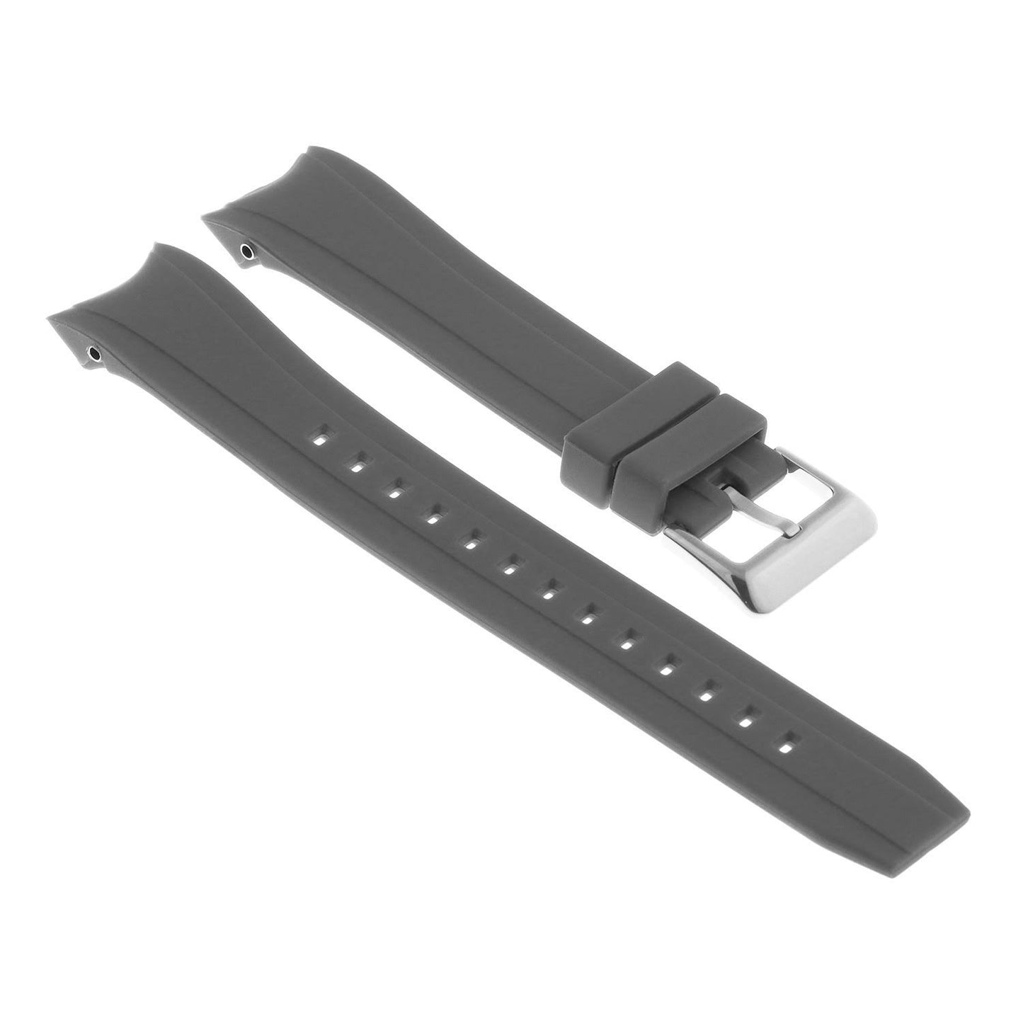 StrapsCo Rubber Strap for Citizen Eco-Drive ProMaster Aqualand Chronograph - Buckle: Silver - Grey