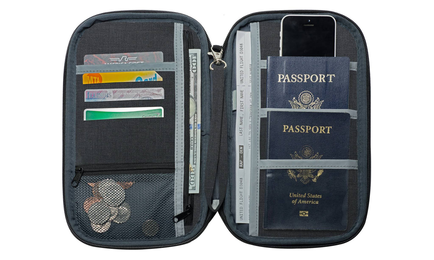 Neatpack RFID Travel Wallet Document Organizer & Passport Holder Black