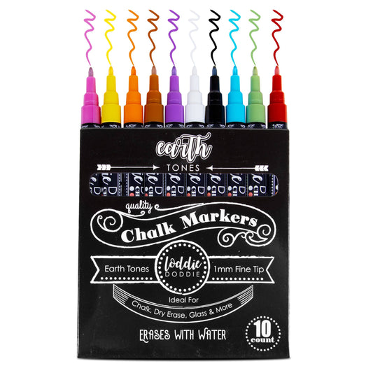 Loddie Doddie Fine Liquid Chalk Markers for Chalkboard - Erasable, Low-Odor Chalkboard Markers Erasable, Macaron Pastels Chalk Pens 8 Count