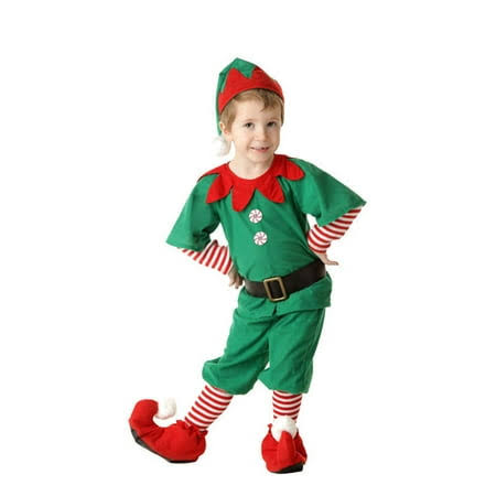 Family Kids Adult Christmas Elf Costume Christmas Santas Helper Elf Suit Xmas Deluxe Santa Cosplay Set