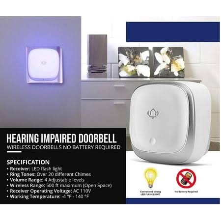 Hearing Impaired DOORBELL-Flashing Light