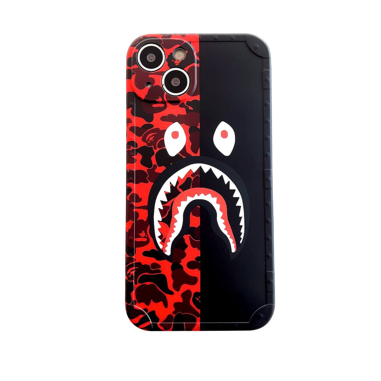 Itsfaxinke Case for iPhone 13 for Teen Boys Girls Red Black, Cool Slim Sturdy iPhone 13 Soft Cover, Durable Smooth Nonslip Fashion Cute Iphone13